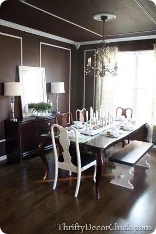 Chocolate brown dining room