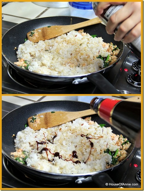 Frying and seasoning rice