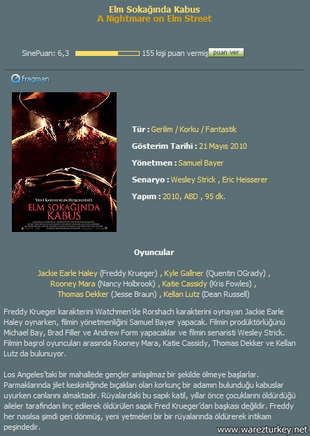 Elm Sokağında Kabus - 2010 Türkçe Dublaj 480p BRRip Tek Link indir Elm Sokağında Kabus - 2010 Türkçe Dublaj 480p BRRip Tek Link indir