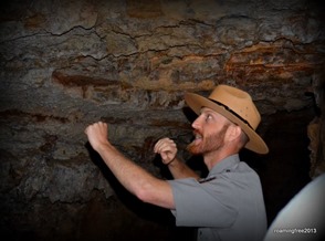 Ranger Adam explaining the structure of the cave