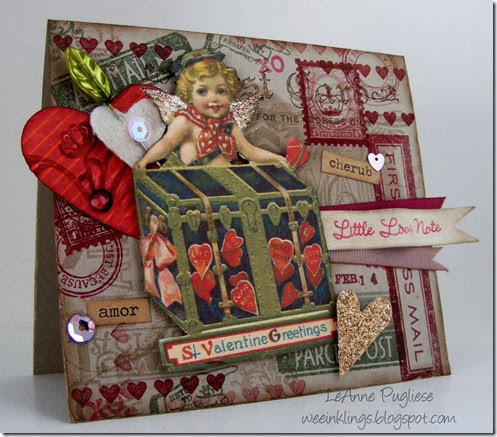 LeAnne Pugliese WeeInklings Vintage Valentine Card Stampin