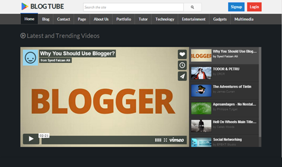 BlogTube- тема для видеоблога blogger видео блог на blogspot
