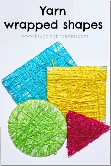 Yarn Wrapped Shape Craft for Toddler, Preschool and Kindergarten age kids! What a fun kids activity. Yarn Wrapped Shape Craft for Toddler, Preschool and Kindergarten age kids! What a fun kids activity.