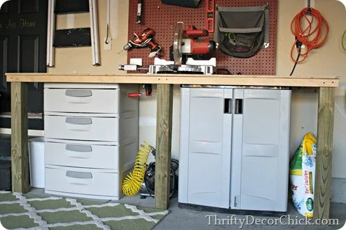 DIY workbench with storage underneath