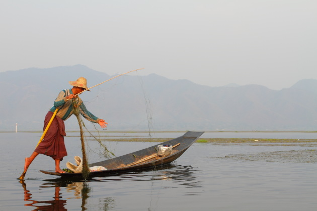 A Fisherman on Inle Lake, Burma