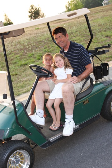 gpa g with nate and olivia on golf cart (1 of 1)