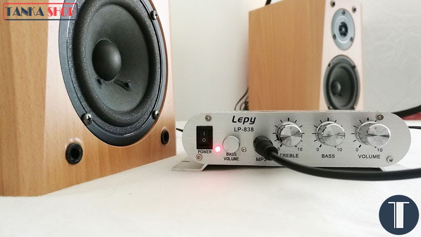 Ampli mini công suất Lepy LP-838 12V Hi-Fi 2.1