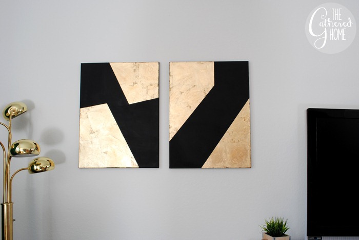 DIY Black and Gold Leaf Art - The Gathered Home