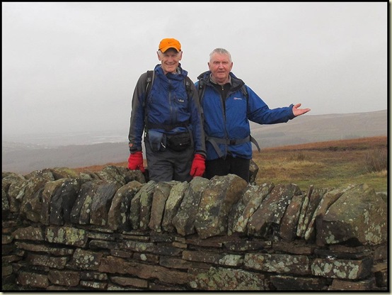 Martin and Norman reach the summit of Great Hill (380 metres)