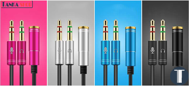 cáp gộp audio tai nghe và micro JSJ C1-2