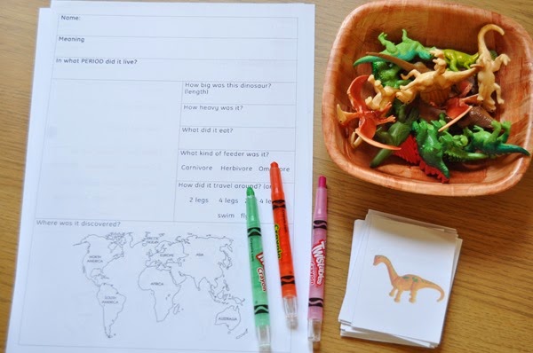 Dinosaur Cards and Worksheets (Free Printable)