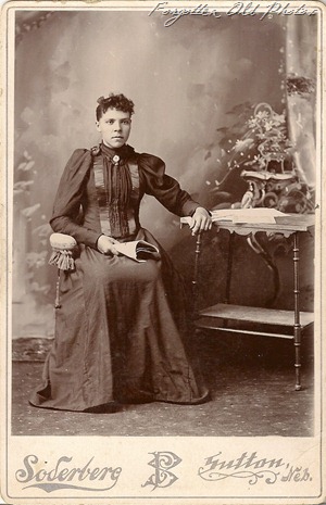 Nebraska lady sitting down Cabinet Card Solway