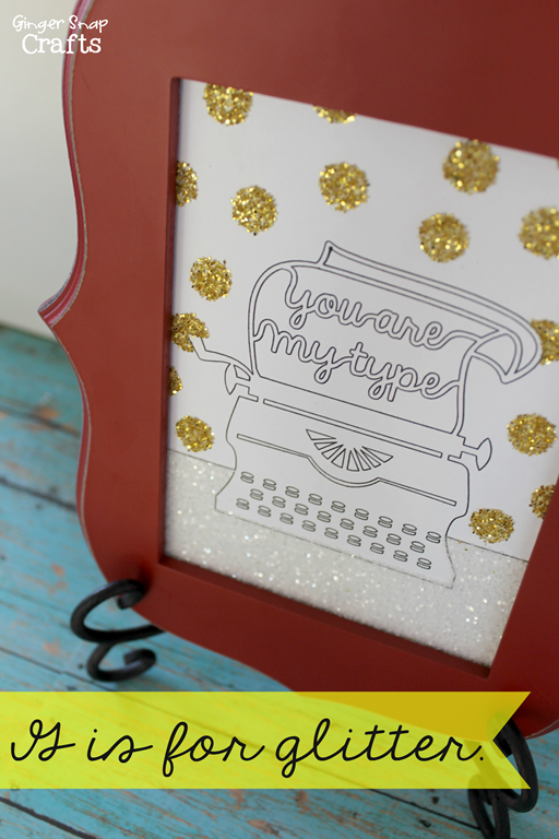 Glitter Sign with Silhouette Sketch Pens & Double Sided Adhesive at GingerSnapCrafts.com #glitter #gingersnapcrafts