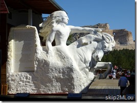 Sept 2, 2012: 1/34 model of the Crazy Horse Monument with the real deal in the background