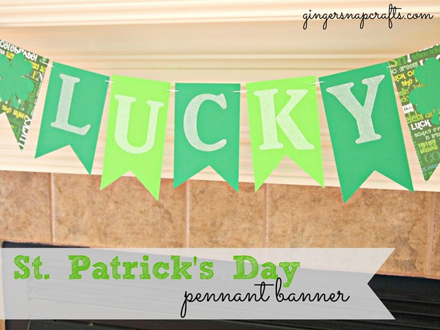 St. Patrick's Day pennant banner via GingerSnapCrafts.com #silhouette