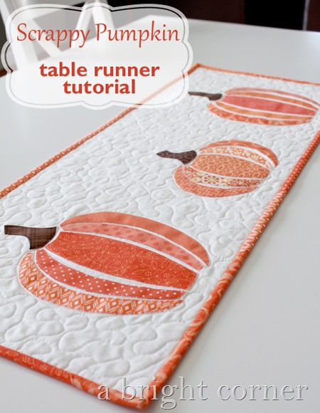Scrappy Pumpkin table runner tutorial