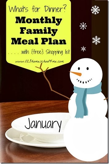 January monthly family meal plan with free shopping list January monthly family meal plan with free shopping list