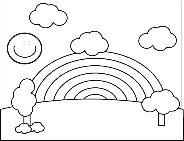 COLOREAR DIBUJOS DE ARCO IRIS