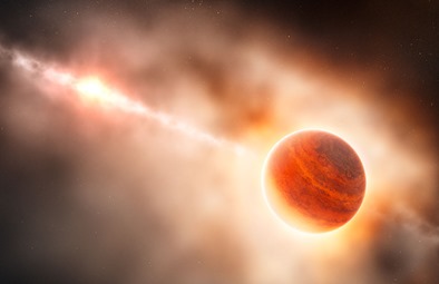 ilustração do protoplaneta ao redor de estrela