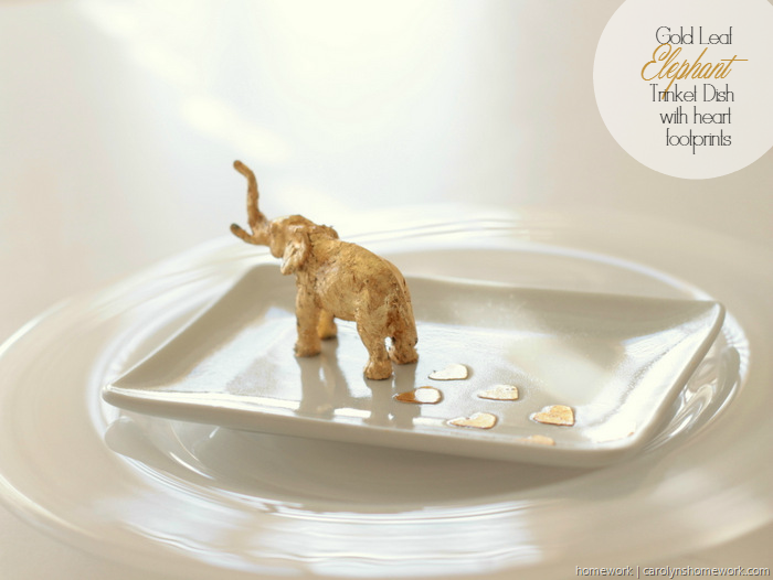 Gold Leaf Elephant Trinket Dish by homework 