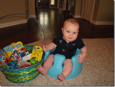 7.  Knox smiling with easter basket