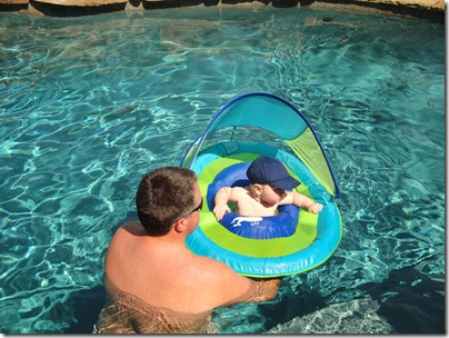 4.  Knox and Daddy in the pool