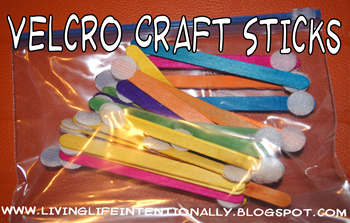 Velcro Craft Sticks Kids Activity for Road Trips or Summer Busy Bags