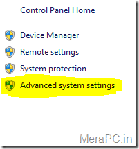 advance system settings