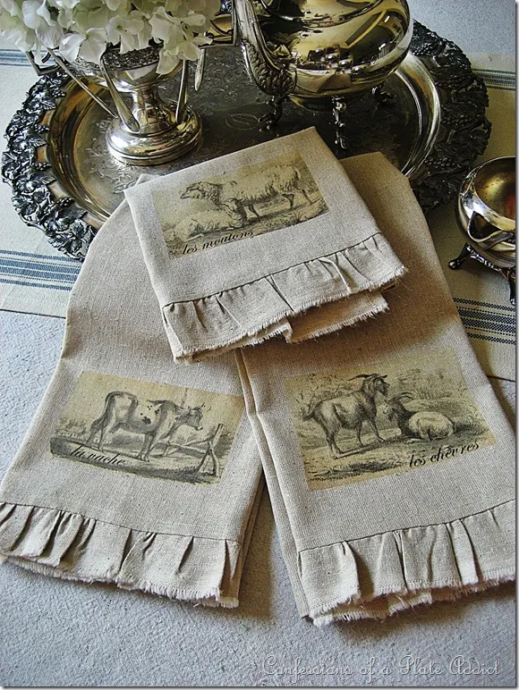 CONFESSIONS OF A PLATE ADDICT: DIY Vintage French Tea Towels
