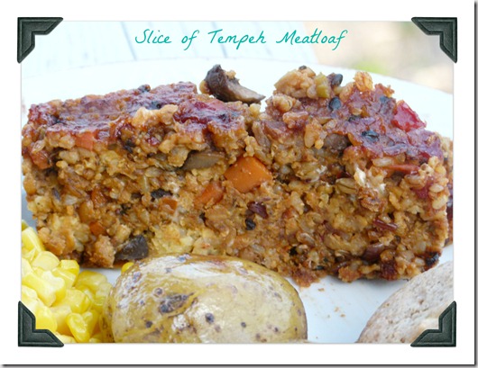 slice tempeh meatloaf