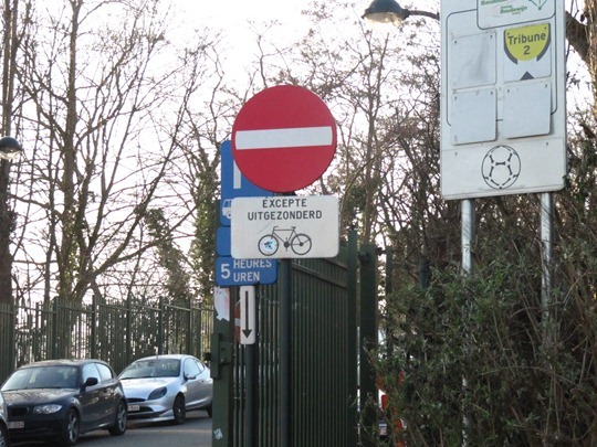 Bike sign in Brussels, Belgium