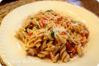 fresh tomato and basil pasta