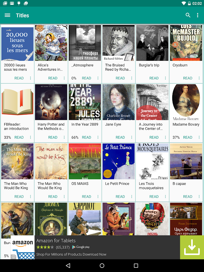    FBReader Bookshelf- screenshot  