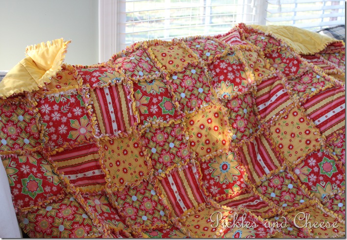 Rag Quilt Yellow and Red 019