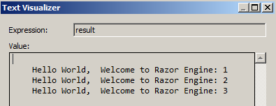 RazorEngine Output