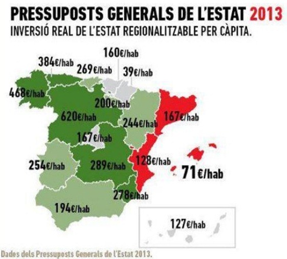 mapa Document de las inversions d'Estat espanhòl dins las províncias
