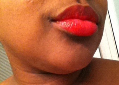 red lipgloss