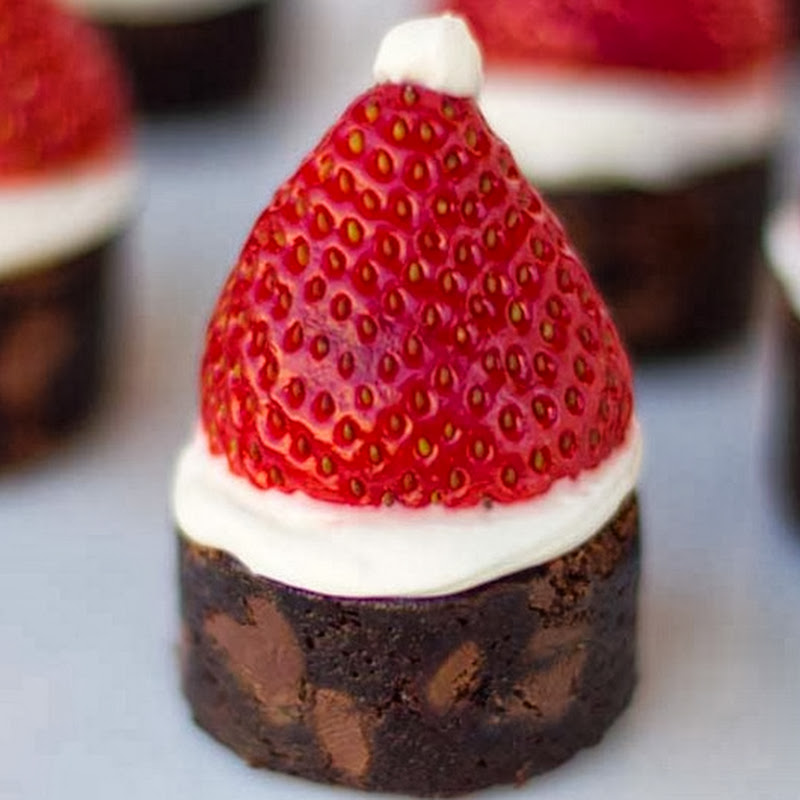 Χριστουγεννιάτικα brownies  με  φράουλα