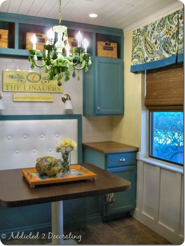 aqua green kitchen