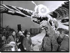 Godzilla Raids Again Mothra on Set