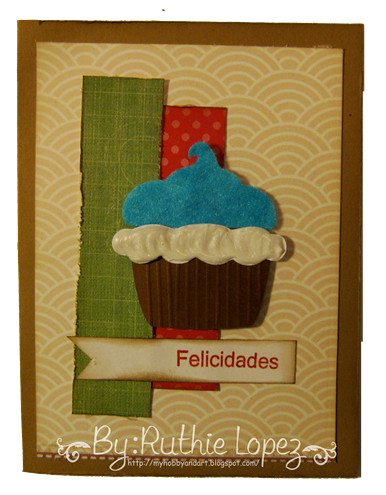 Cupcake card - Latina crafter - stamping paper 3