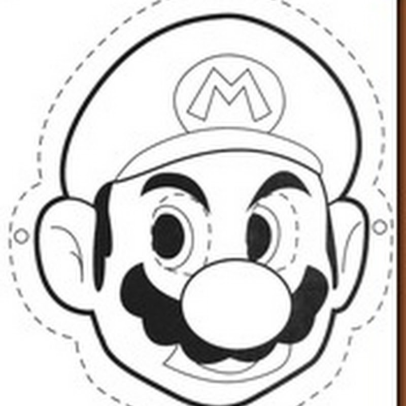 Máscara de Mario Bross para imprimir color y colorear
