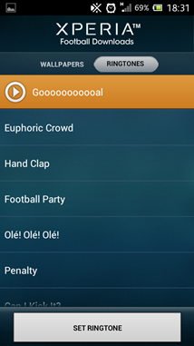 Xperia Football Theme Xperia Football Theme