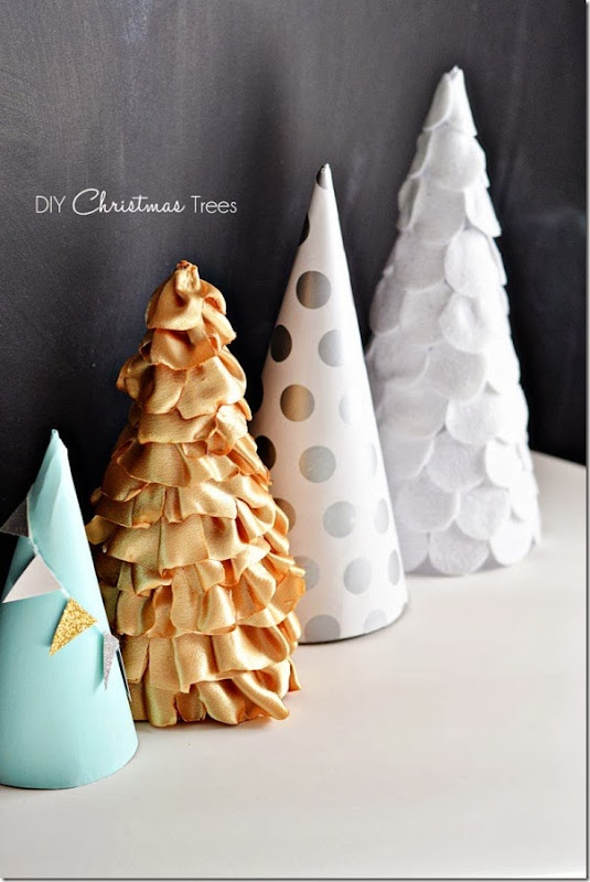 case e interni - decorazioni natalizie fai da te - diy - alberelli conici 1