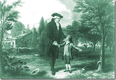 the-classic-scene-of-george-washington-and-his-father-augustine-washington-after-he-boy-barked-an-english-cherry-tree