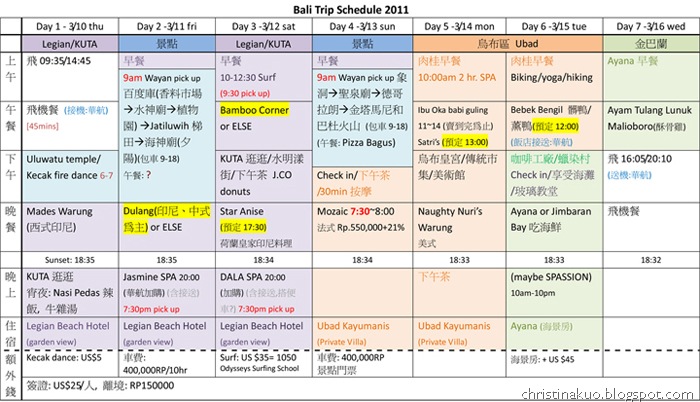 BALI_schedule