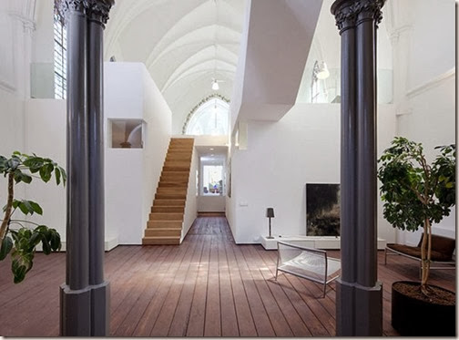 Gothic-Church-Turned-into-White-Contemporary-Home-in-2009-Staircase-800x590