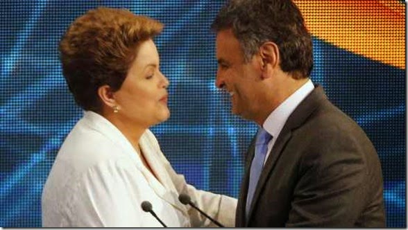Dilma cumprimenta Aécio
