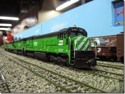 IMG_5458 Burlington Northern U30C #5328 on the LK&R HO-Scale Layout at the WGH Show in Portland, OR on February 17, 2007