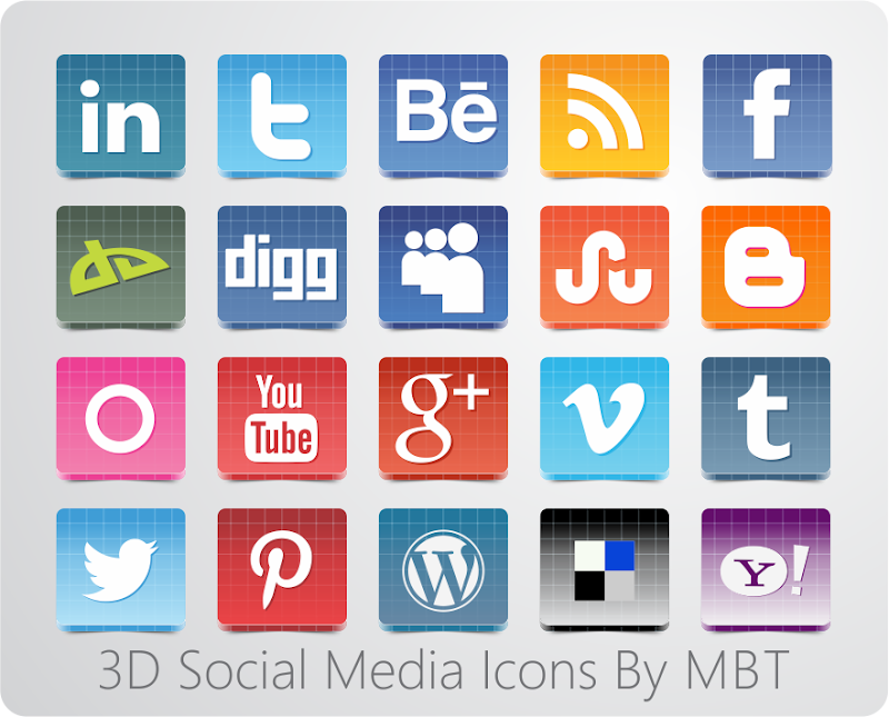 3D SOcial Icon Set By MBT